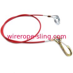 Rotes PVC beschichtete Anschlagseil kundengebundene Länge mit Karabinerhaken/O-Ring