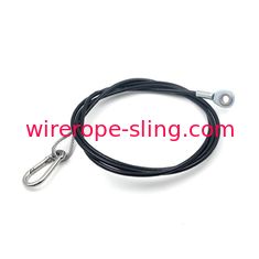 4.0mm schwarzer Plastiküberzogene rostfreie Kabel-Hebegurt-Zusätze mit Screwgate