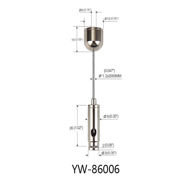 1.2mm Suspended Cable Lighting System Nickel Plated BHss YW86006 0