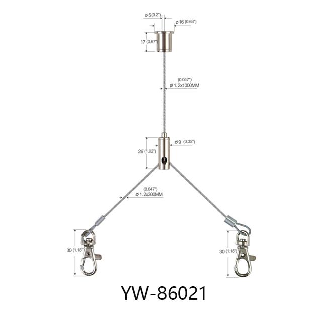 Y Type Nickel Plated BHss Art Cable Hanging And Picture Hanging System YW86021 0