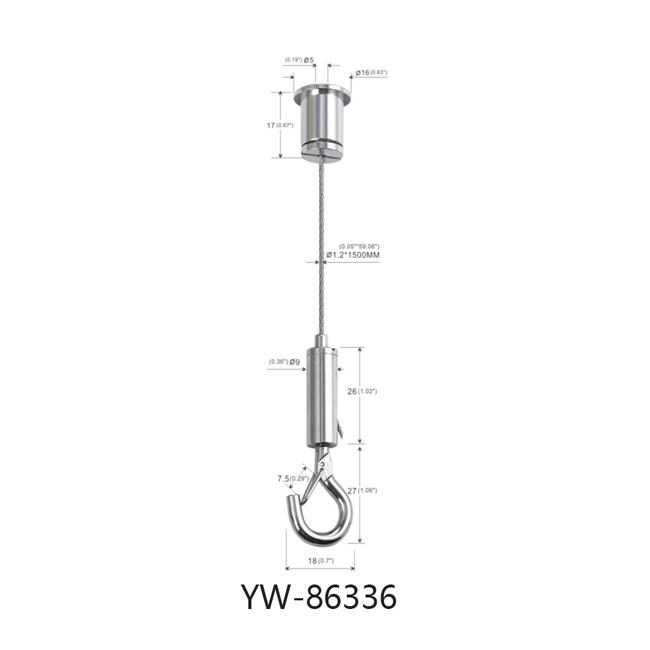 Lighting Fitting Wire Suspension Kit With Adjustable Gripper Hook YW86336 5