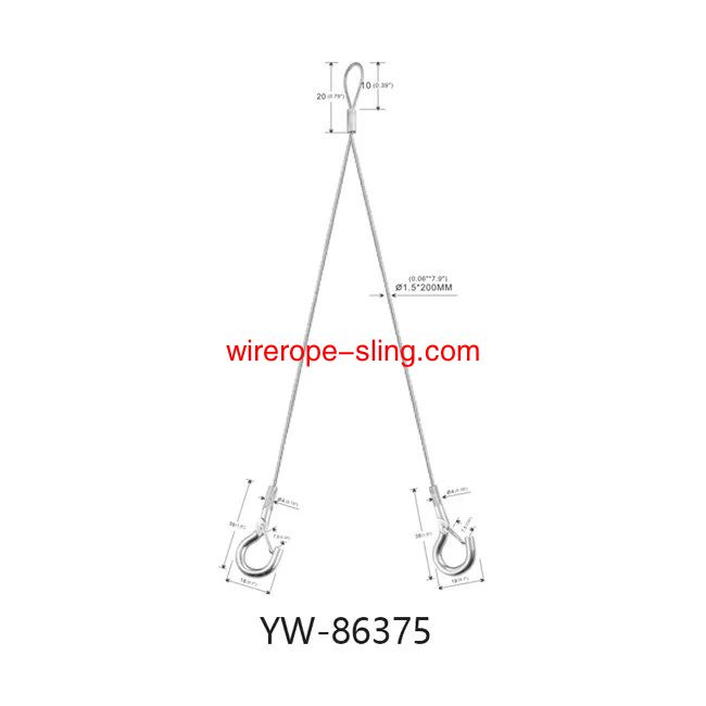 Double Mini Hook End verzinktes Stahlsicherheitskabel mit zwei Beinen YW86375
