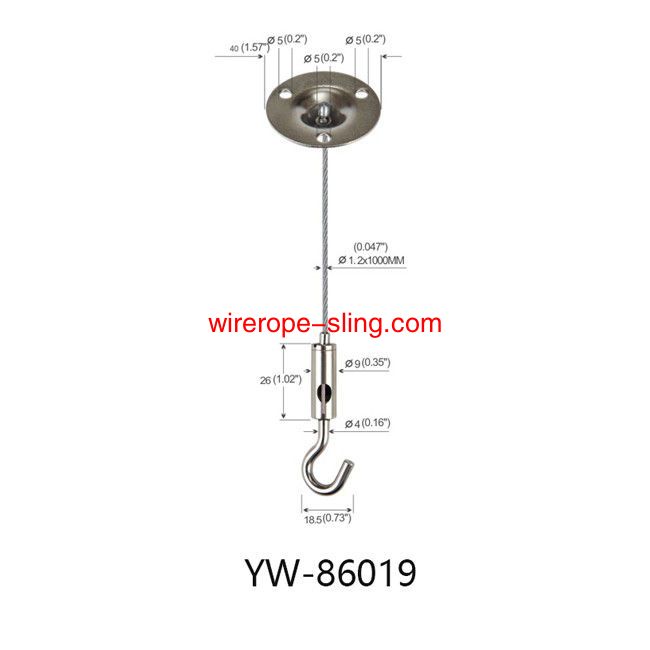 Brass Steel Three Holes Suspended Cable Lighting System with a Hook Gripper YW86019