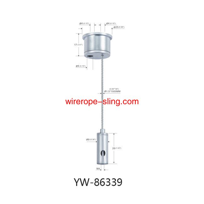 Nickel Pated Brass Wire Suspension Hanging Cable Kit mit verstellbarem Gripper YW86337
