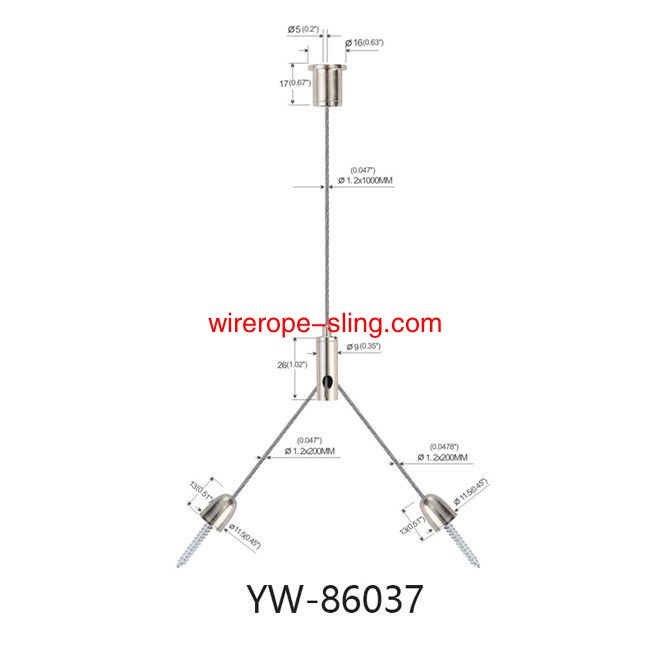 Y passt Drahtseil Kabelaufhängungen Kupferplatten Nickel für LED-Panel-Leuchten YW86035