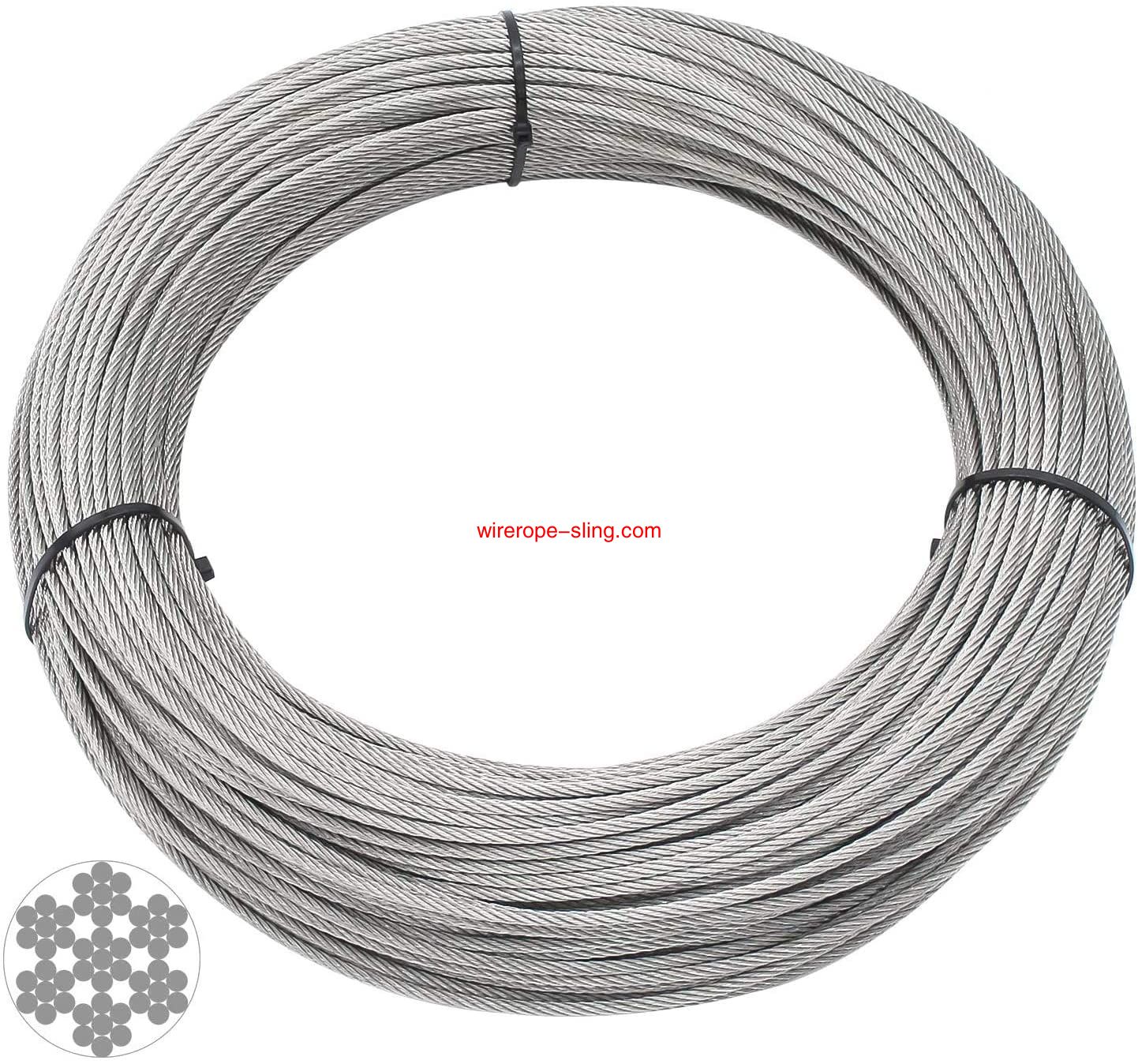 T316 Marineklasse 3mm Stainless Steel Aircraft Wire Rope Cable for Railing, Decking, DIY Balustrade, 100 Feet